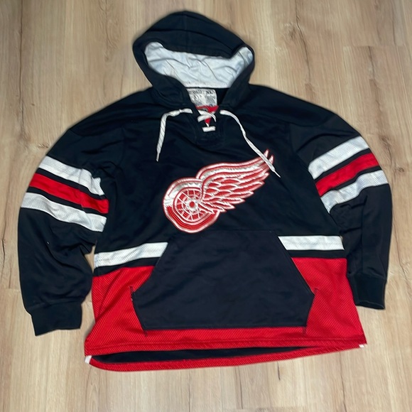 CCM Other - Vintage CCM Detroit Red Wings Hoodie Jersey. Size XL. Red, Black, White.